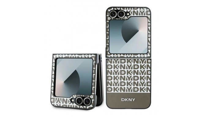 DKNY Repeat Pattern Bottom Stripe Case for Samsung Galaxy Z Flip 6 - Brown
