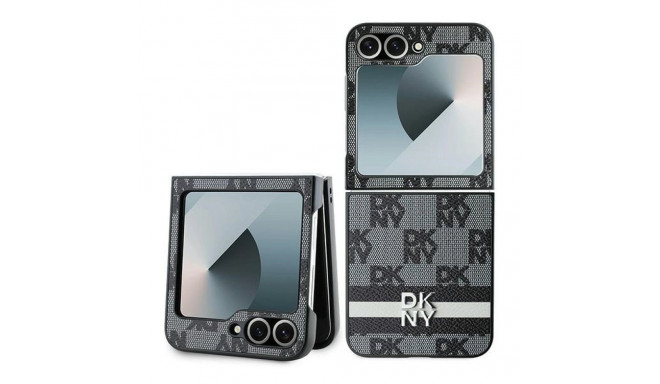 DKNY Checkered Pattern Printed Stripes case for Samsung Galaxy Z Flip 6 - black