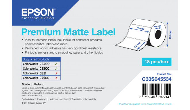 Sildiprinter Epson C33S045534 Valge