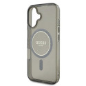 Guess GUHMP16SHFGEREK iPhone 16 6.1" black/black hardcase IML Glitter Circle MagSafe