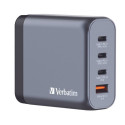 Verbatim GaN 200W wall charger 3xUSB-C/USB-A + EU/UK/US GNC-200 adapter 32204