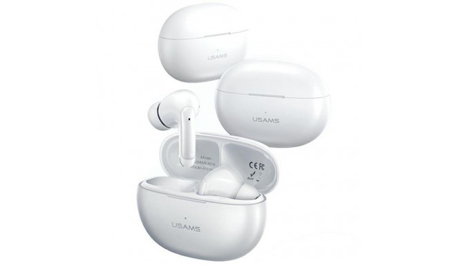 USAMS Bluetooth 5.3 TWSX-Don Series kahe mikrofoniga ENC juhtmevabad valged kõrvaklapid BHUXD02