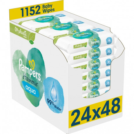 Pampers niisked salvrätikud Harmonie Aqua 0% plastikut 24x48 tk