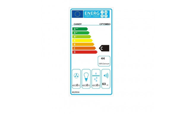 Candy CPY5MBG kubu energiatõhususklass C laius 52 cm 298 m³/h mehaaniline juhtimine LED must klaas