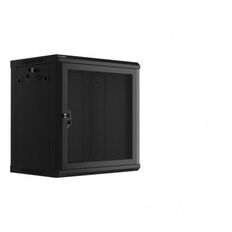 WALL-HUNG RACK CABINET 19" 12U 600X450 BLACK PERFORATED DOOR LANBERG (FLAT PACK)
