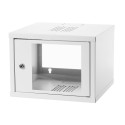 Wall-mounted network cabinet 19" 4U rack 550x350, door glass, gray, untilized, folded, 30kg