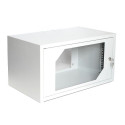 Wall-mounted network cabinet 19" 6U rack 550x350, door pane, gray, not split, folded, 30kg