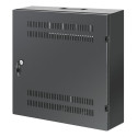 4U + 2U 19 Low Profile Wall Mounted Cabinet, Black