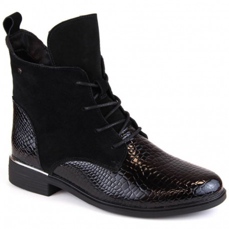 Filippo W PAW476 black patent leather insulated ankle boots (37)
