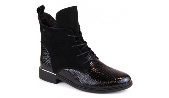 Filippo W PAW476 black patent leather insulated ankle boots (38)