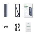 Ugreen CM578 15512 enclosure for M.2 NVMe 10Gbps drive - black + USB-C / USB-A cable + USB-C / USB-C