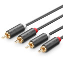 Ugreen AV104 30747 audio cable 2RCA (male) / 2RCA (male) 1m - gray