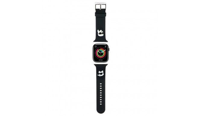 Karl Lagerfeld 3D Rubber Karl&Choupette Heads strap for Apple Watch 38/40/41mm - black