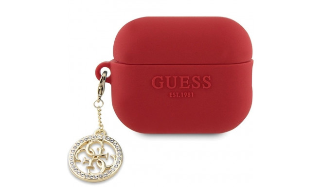 Guess GUAP23DSLGHDF AirPods Pro 2 cover red 3D Rubber 4G Diamond Charm