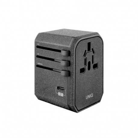 Uniq Voyage LITHOS Collective 33W 2xUSB PD 18W QC 3.0 travel adapter - gray