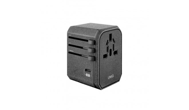 Uniq Voyage LITHOS Collective 33W 2xUSB PD 18W QC 3.0 travel adapter - gray