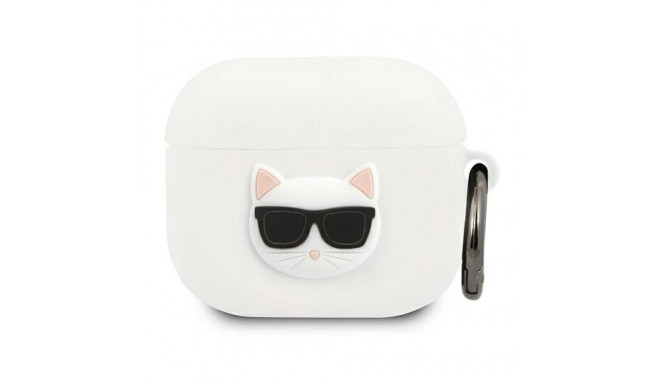 Karl Lagerfeld KLACA3SILCHWH AirPods 3 cover biały/white Silicone Choupette