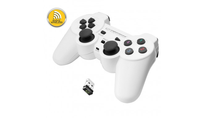 EGG108W Juhtmevaba mängupult PC/PS3 USB Gladiator valge-must