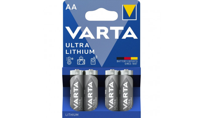 Varta Lithium Ultra liitiumpatarei, 4 tk AA (LR6) patareid