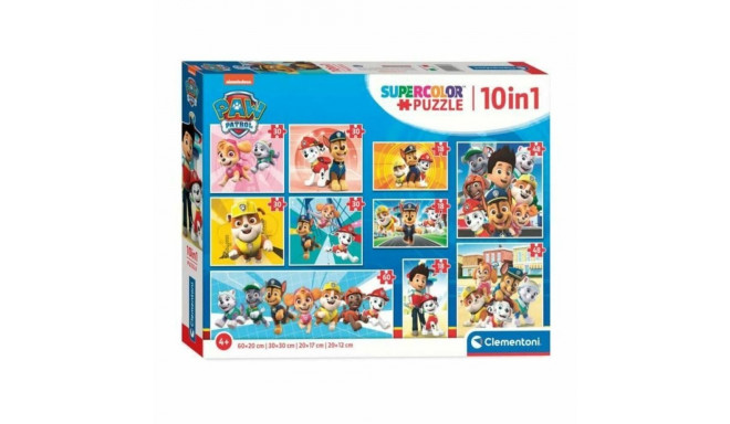 10-Puzzle Set The Paw Patrol Clementoni Supercolor 330 Pieces