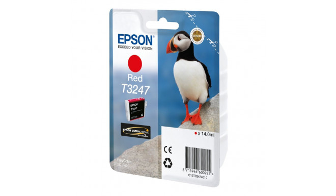 Oriģinālais Tintes Kārtridžs Epson T3247 Red Melns Sarkans