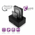 Dock Station Dual Ewent AAACET0186 Dual 2.5"-3.5" USB 3.1 ABS Чёрный