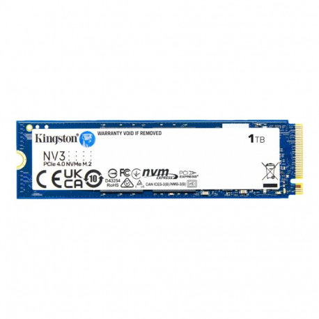 Kingston SSD NV3 1000 GB M.2 2280 SSD PCIe NVMe Gen 4.0 (x4) lugemiskiirus 6000 MB/s kirjutamiskiiru