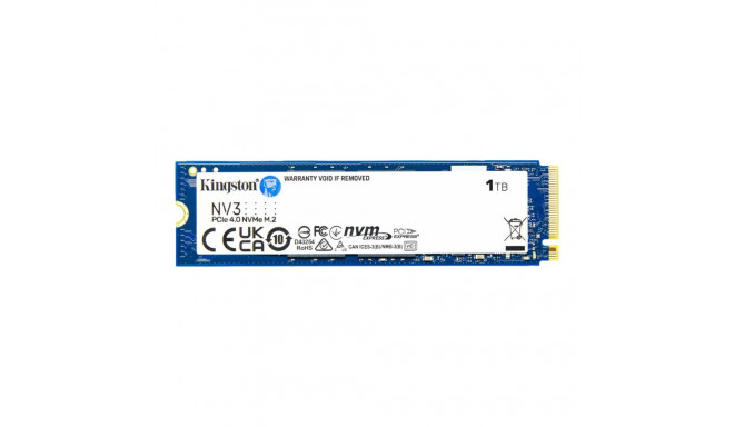 Kingston SSD NV3 1000 GB M.2 2280 SSD PCIe NVMe Gen 4.0 (x4) lugemiskiirus 6000 MB/s kirjutamiskiiru