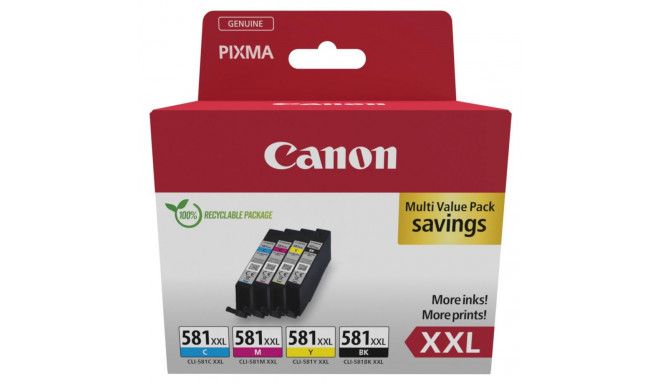 Canon CLI-581XXL tindikassettide komplekt, 4 värvi