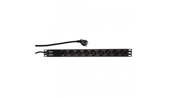 LogiLink PDU9C03 surge protector Black 9 AC outlet(s) 230 V 2 m