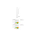 WALL SOCKET 2X RJ45 45X45 + KEYSTONE 2X CAT.6 UTP WHITE LANBERG