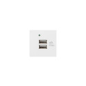 AC WALL SOCKET 230V 45X45 5V 2X USB-A 2.1A WHITE LANBERG