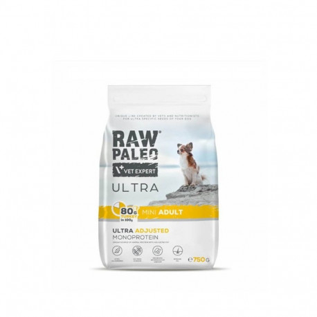 VETEXPERT koerte kuivtoit Raw Paleo Ultra Mini kalkuniga täiskasvanud koertele 750g