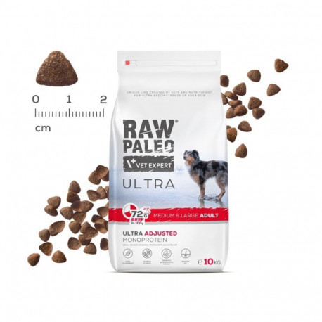 VETEXPERT koerte kuivtoit Raw Paleo Ultra Medium&Large Adult veiselihaga 10kg