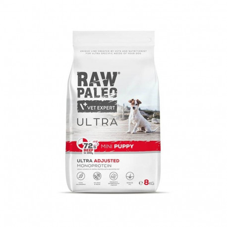 VetExpert väikest tõugu kutsikate kuivtoit Raw Paleo Ultra Mini veiseliha 8kg