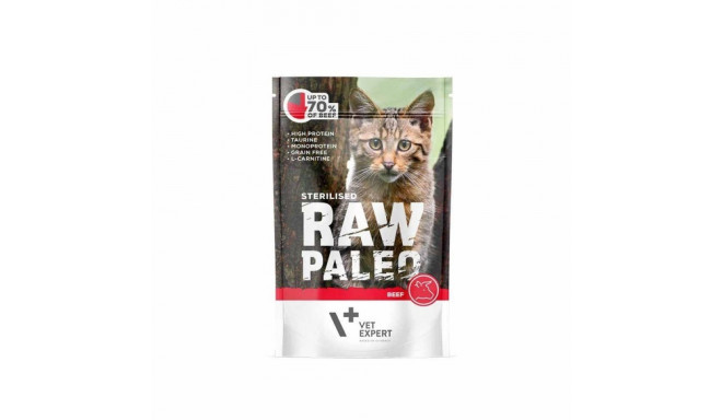 RAW PALEO täiskasvanud kassidele steriliseeritud veiseliha - märg kassitoit - 100 g