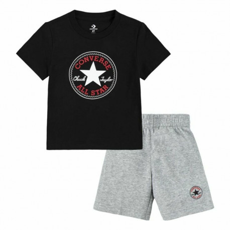 Children's Sports Outfit Converse Core Tee Ft Short Black Grey Babies - 12 Months