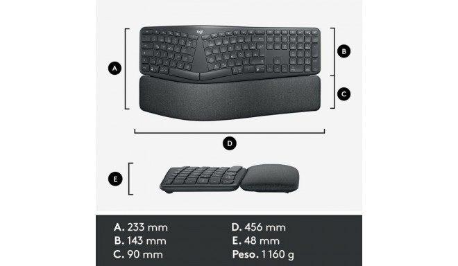 Keyboard Logitech 920-010105 Black Grey Graphite Spanish Qwerty