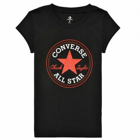Child's Short Sleeve T-Shirt Converse Timeless  Black - 13-15 Years