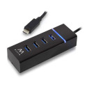 4-Port USB Hub Ewent EW1137 USB 3.1 Melns