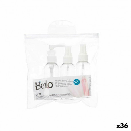 Reisikomplekt Berilo CH56289 Valge Läbipaistev Plastmass (36 Ühikut)