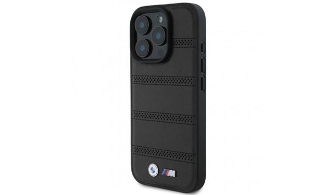 BMW BMHMP16L23PUSPK iPhone 16 Pro 6.3" black hardcase M Perforated And Stitched Line MagSafe