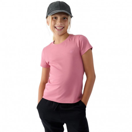 Koszulka dla dziewczynki 4F F1658 jasny róż 4FJWMM00TTSHF1658 56S 158cm