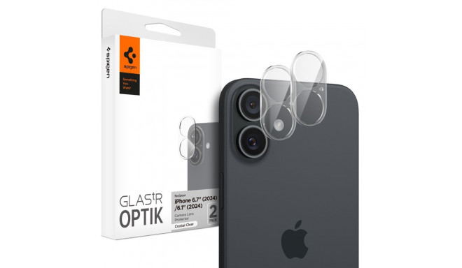 OSŁONA APARATU SPIGEN OPTIK GLAS.TR CAMERA PROTECTOR 2-PACK IPHONE 16 / 16 PLUS CRYSTAL CLEAR