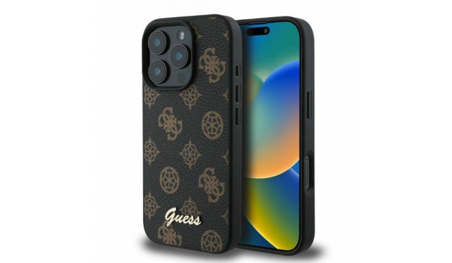 Guess case for iPhone 16 Pro Max 6,9" GUHMP16XPGPYSK black hardcase Peony Script MagSafe