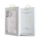 Guess case for iPhone 16 Plus 6,7" GUHMP16MPSAPSMEP pink hardcase Saffiano Peony Classic Logo MagSaf