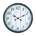 Wall clock BARRY D40cm, green frame, wood wall print