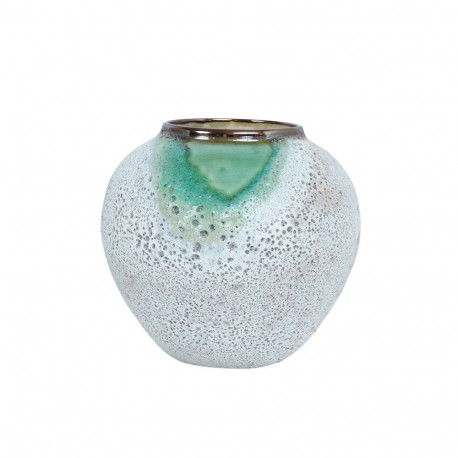 Vaas TITAN STONE D20xH18cm, roheline/valge tekstuur, keraamika