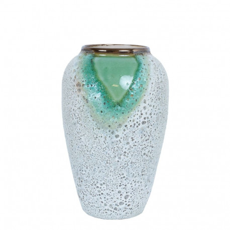Vaas TITAN STONE D17xH29cm, roheline/valge tekstuur, keraamika