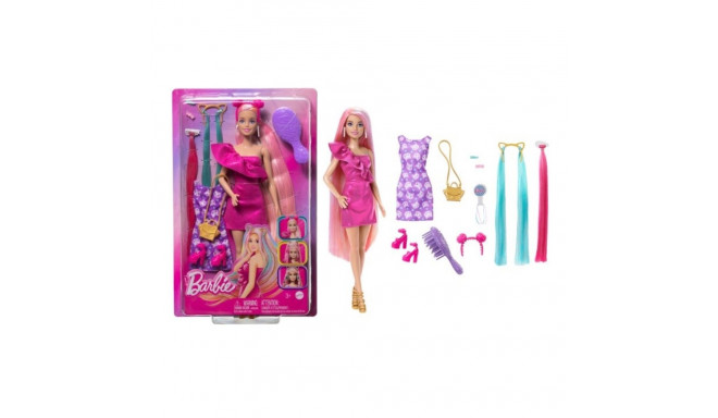 Barbie Fun & Fancy juuksed nukk eriti pikkade värviliste blondide juustega ja soengutarvikutega